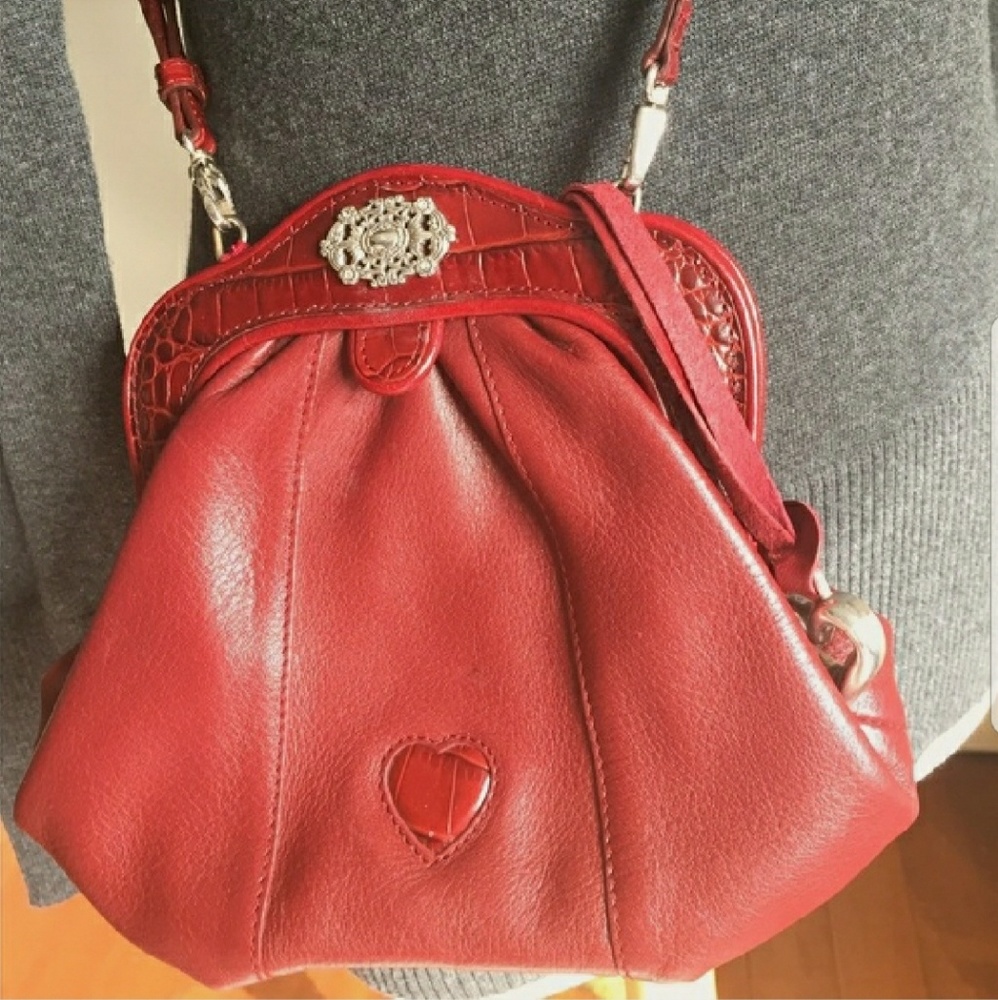 Classic red leather, Brighton crossbody bag